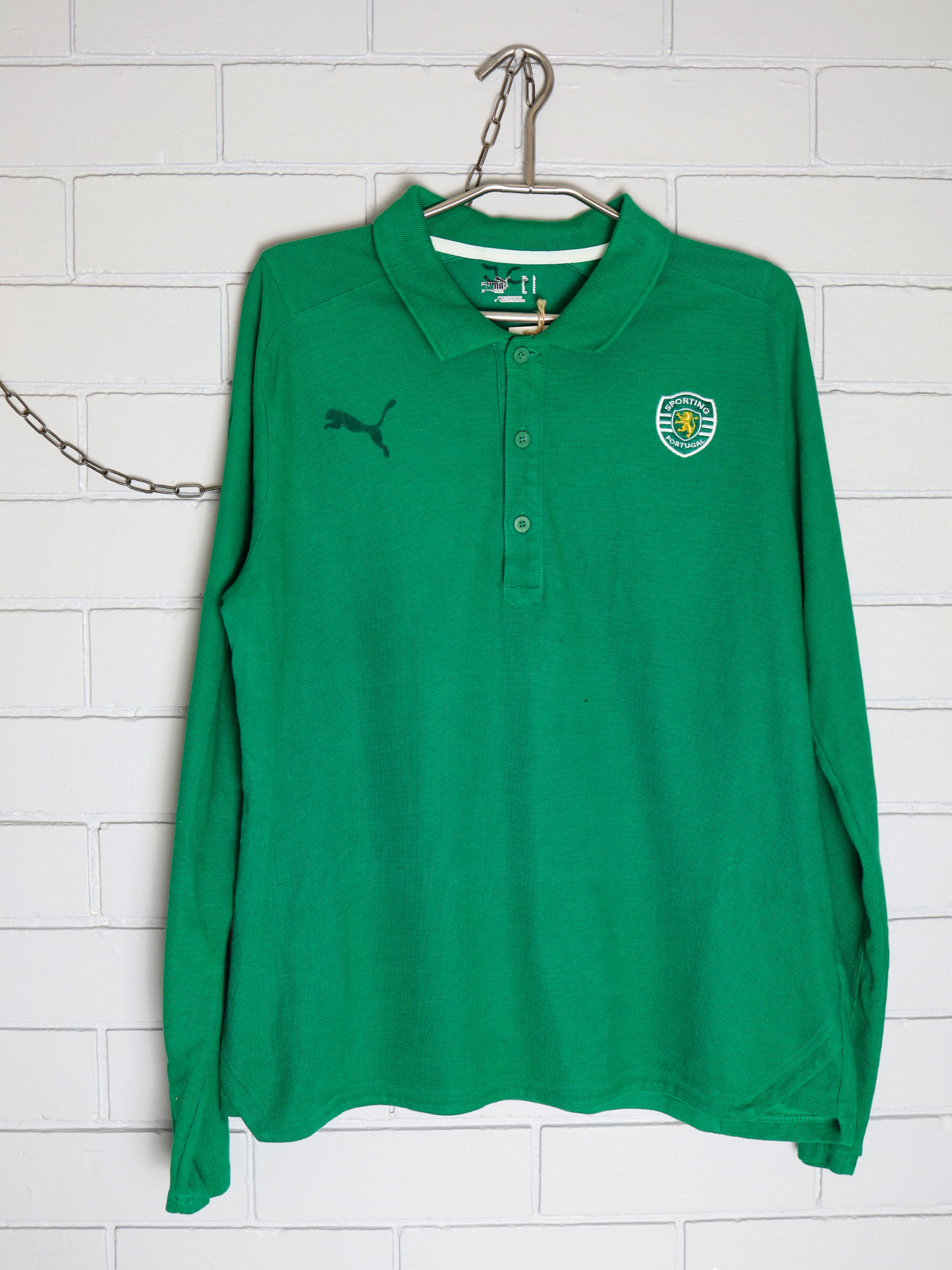 Vintage Sporting Lisbon LS Polo Shirt L