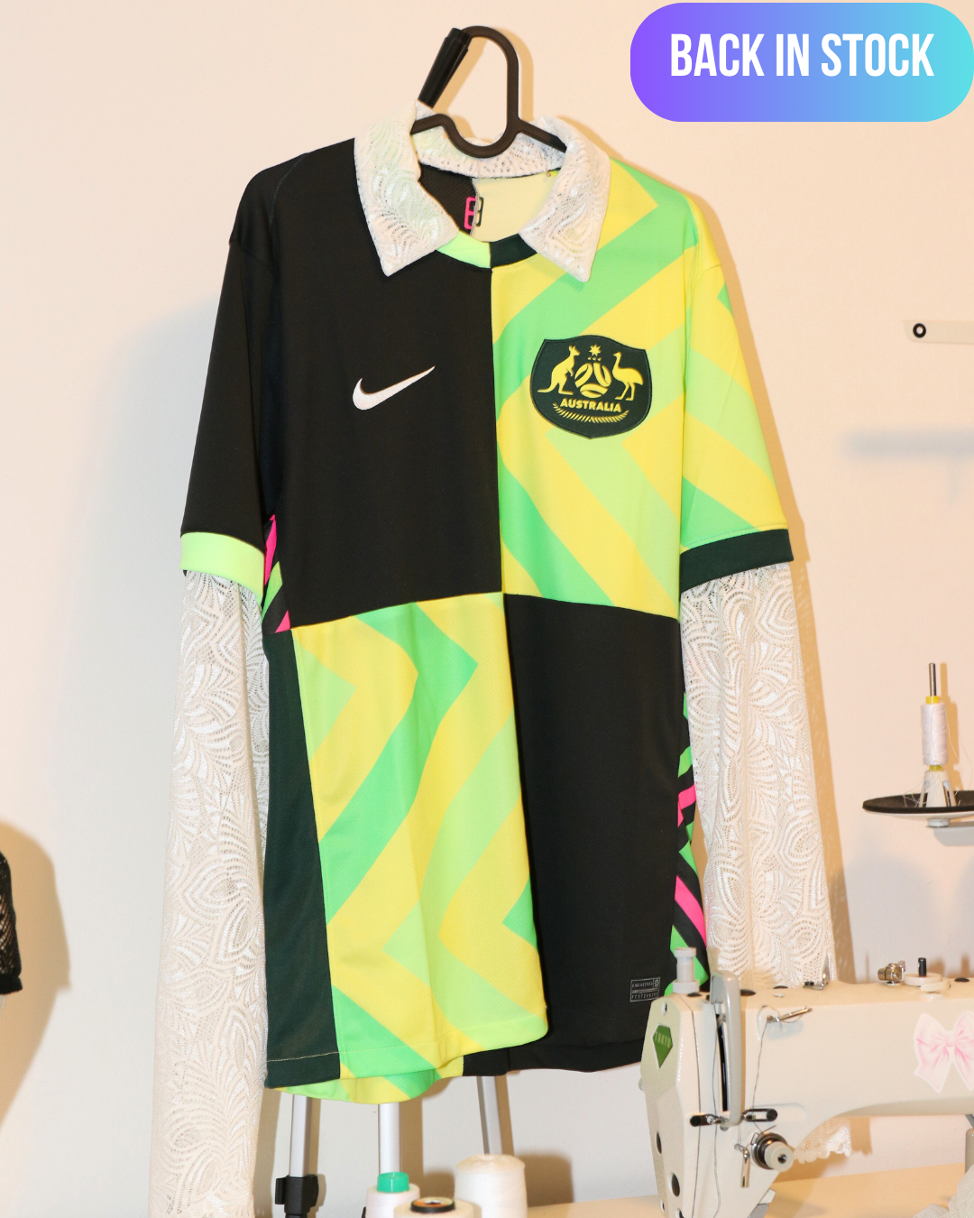 Australia Home & Away Kit Reworked - Checkerboard Panels + Lace Sleeves - Unwanted FC