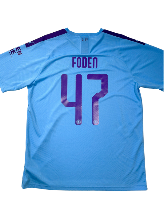 Manchester City Home #47 Foden 2019-2020 XL