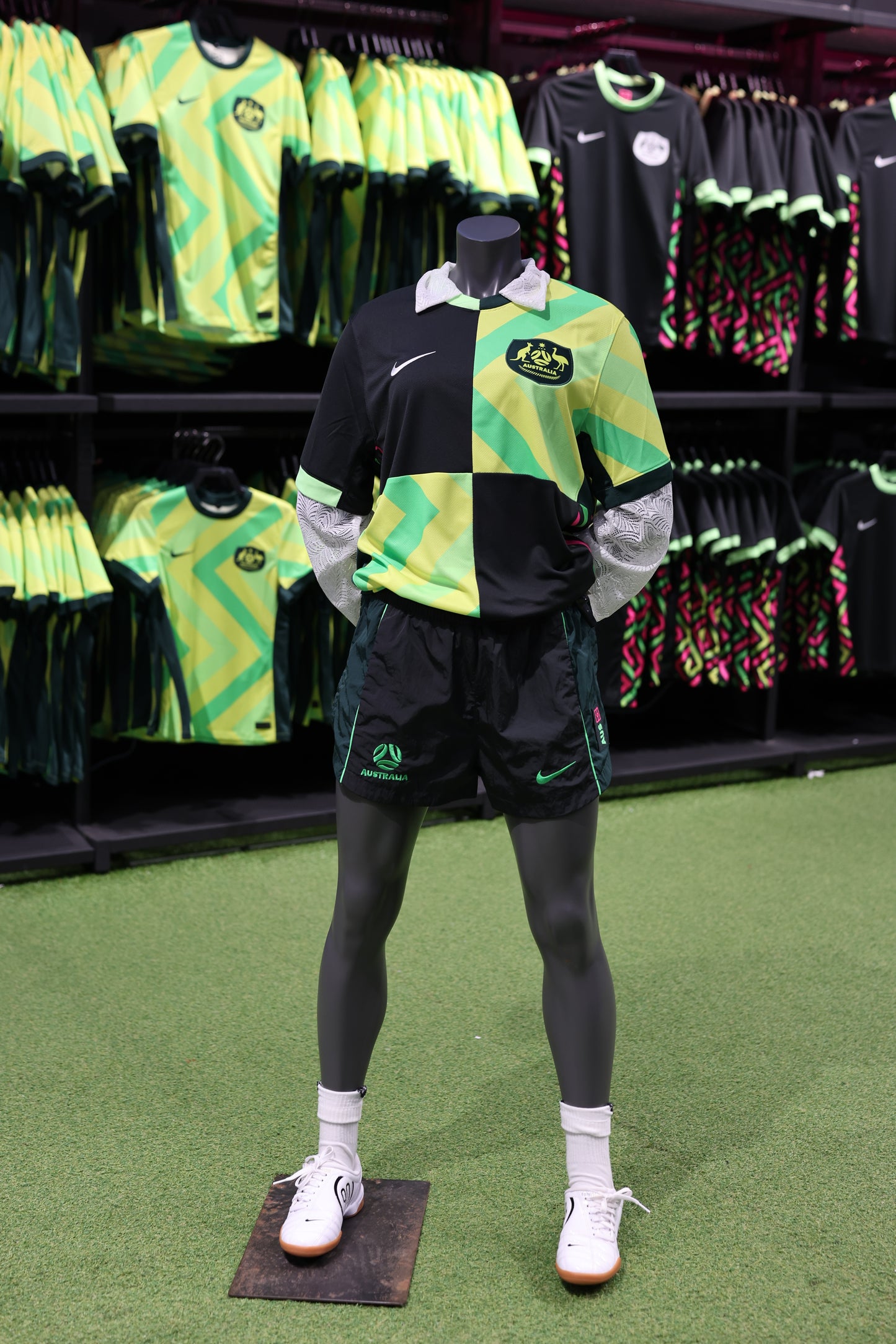 Australia Home & Away Kit Reworked - Checkerboard Panels + Lace Sleeves - Unwanted FC