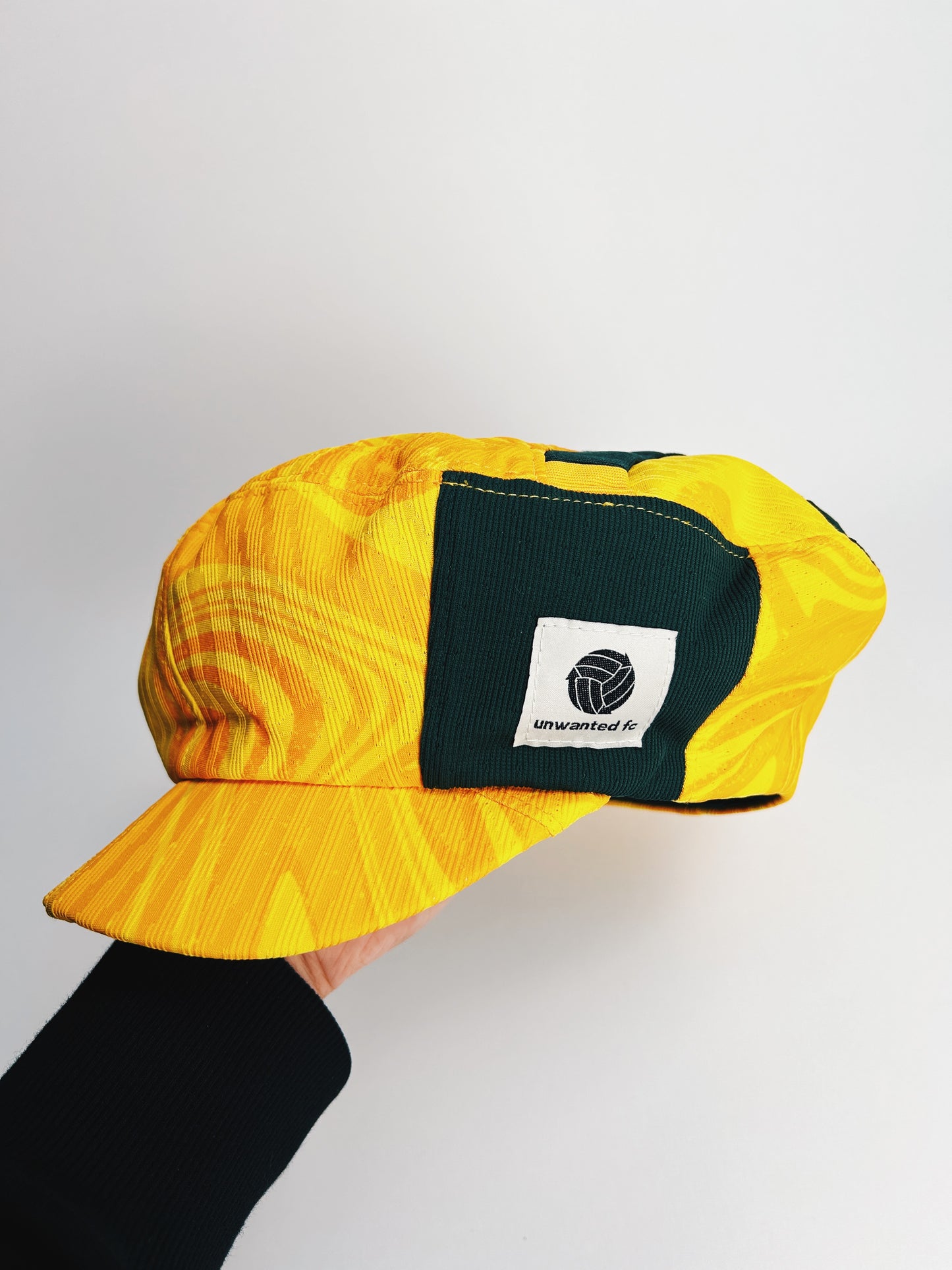 Green & Gold Off-cut Beret (with brim)