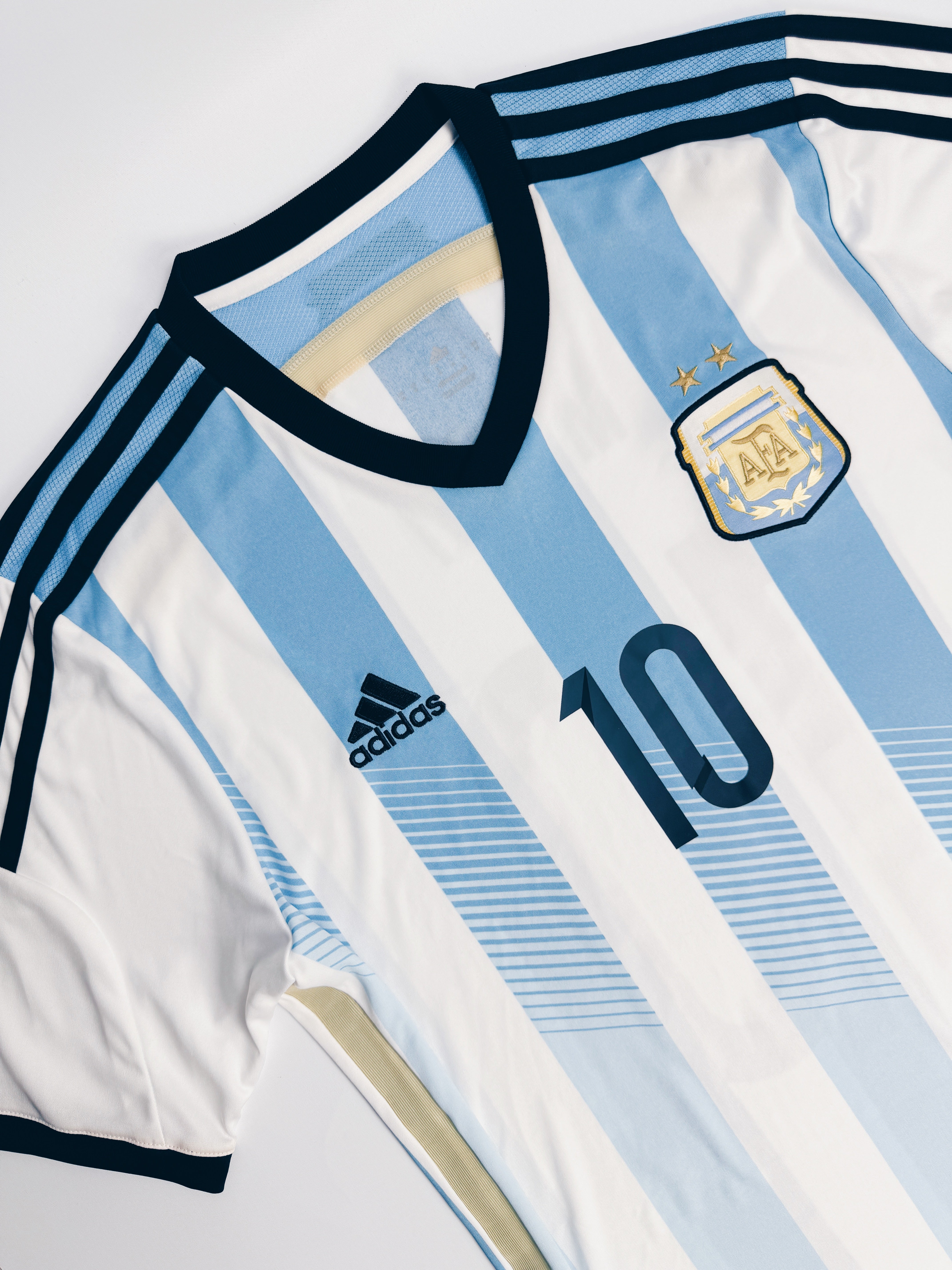 Argentina Home Soccer hot Jersey Fan Version Messi #10 World Cup Edition Size M