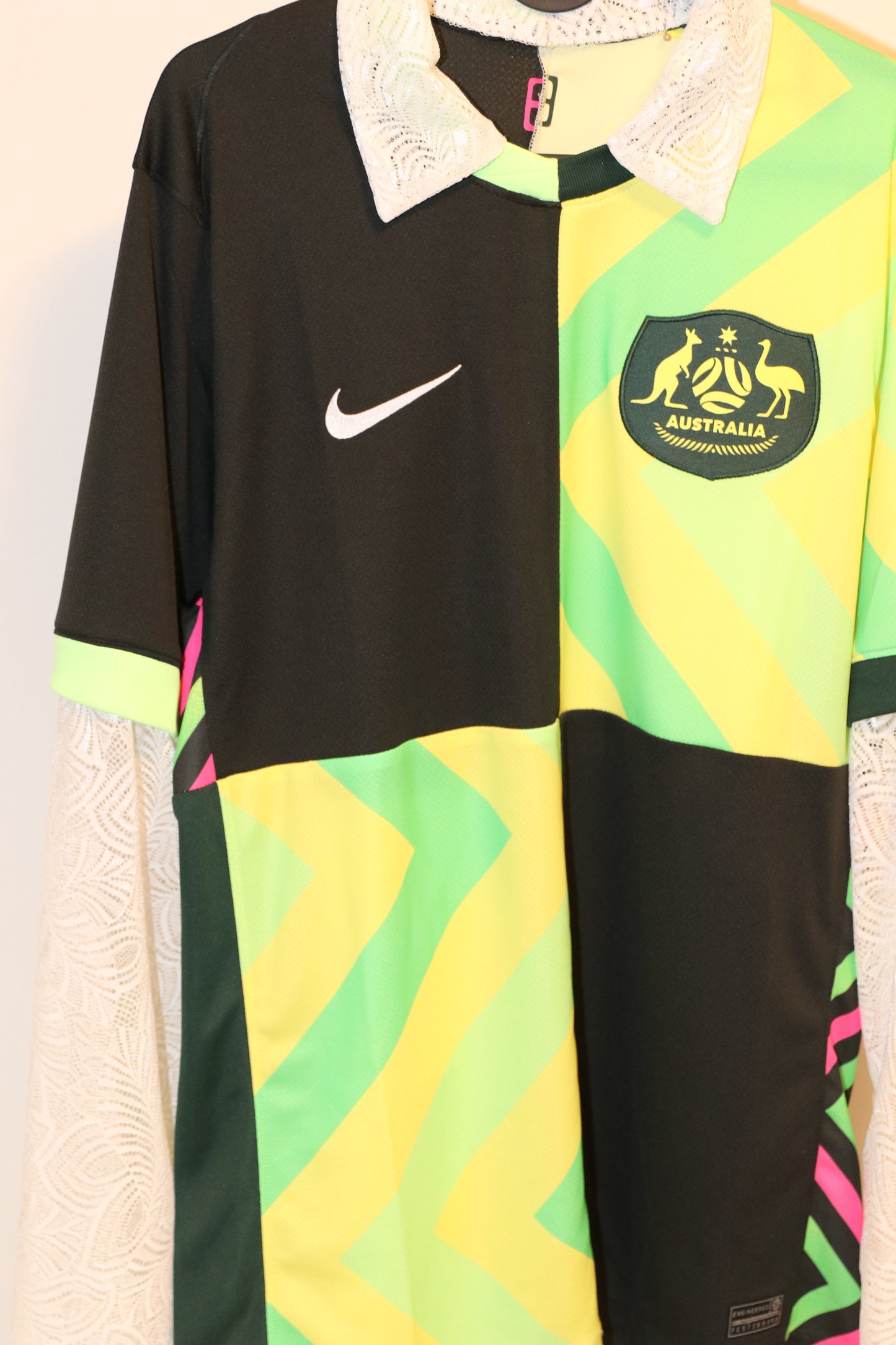 Australia Home & Away Kit Reworked - Checkerboard Panels + Lace Sleeves - Unwanted FC