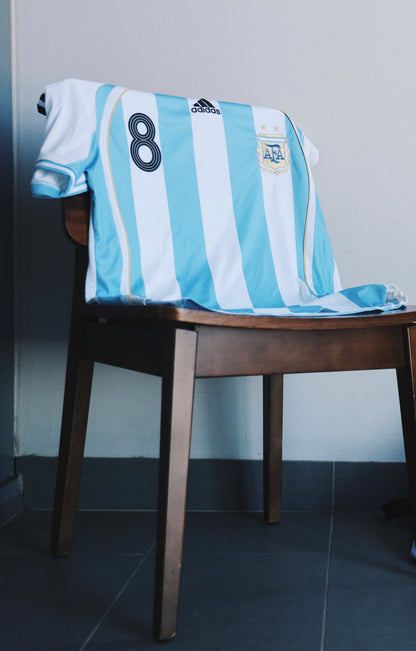 Argentina Home #8 Riquelme 2006 World Cup M